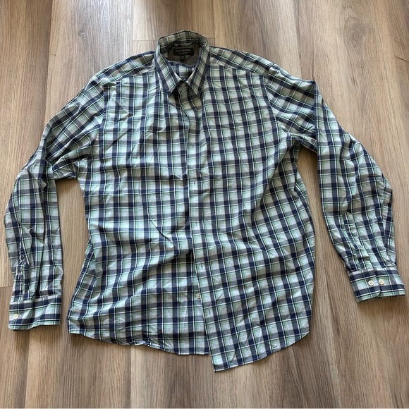 Banana Republic Other - Banana Republic Men’s Blue and Green Plaid Button Down Shirt